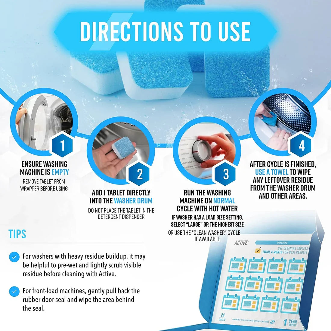 Washing Machine Cleaner Tablet (Buy 6 Get 6 Tablets Free)