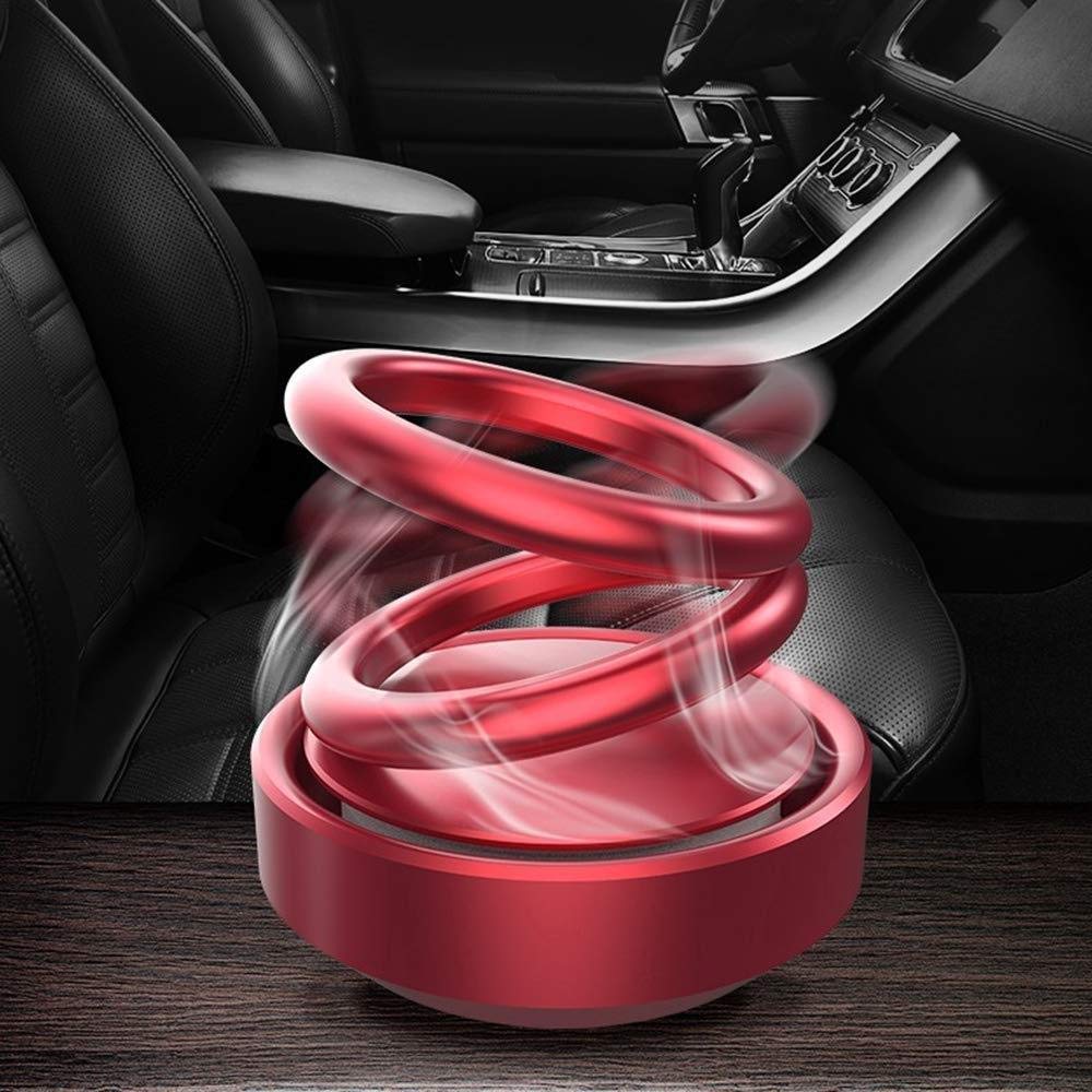 Solar Energy Powered 360 Degree Rotating Double Ring Suspension Air Freshener Perfume