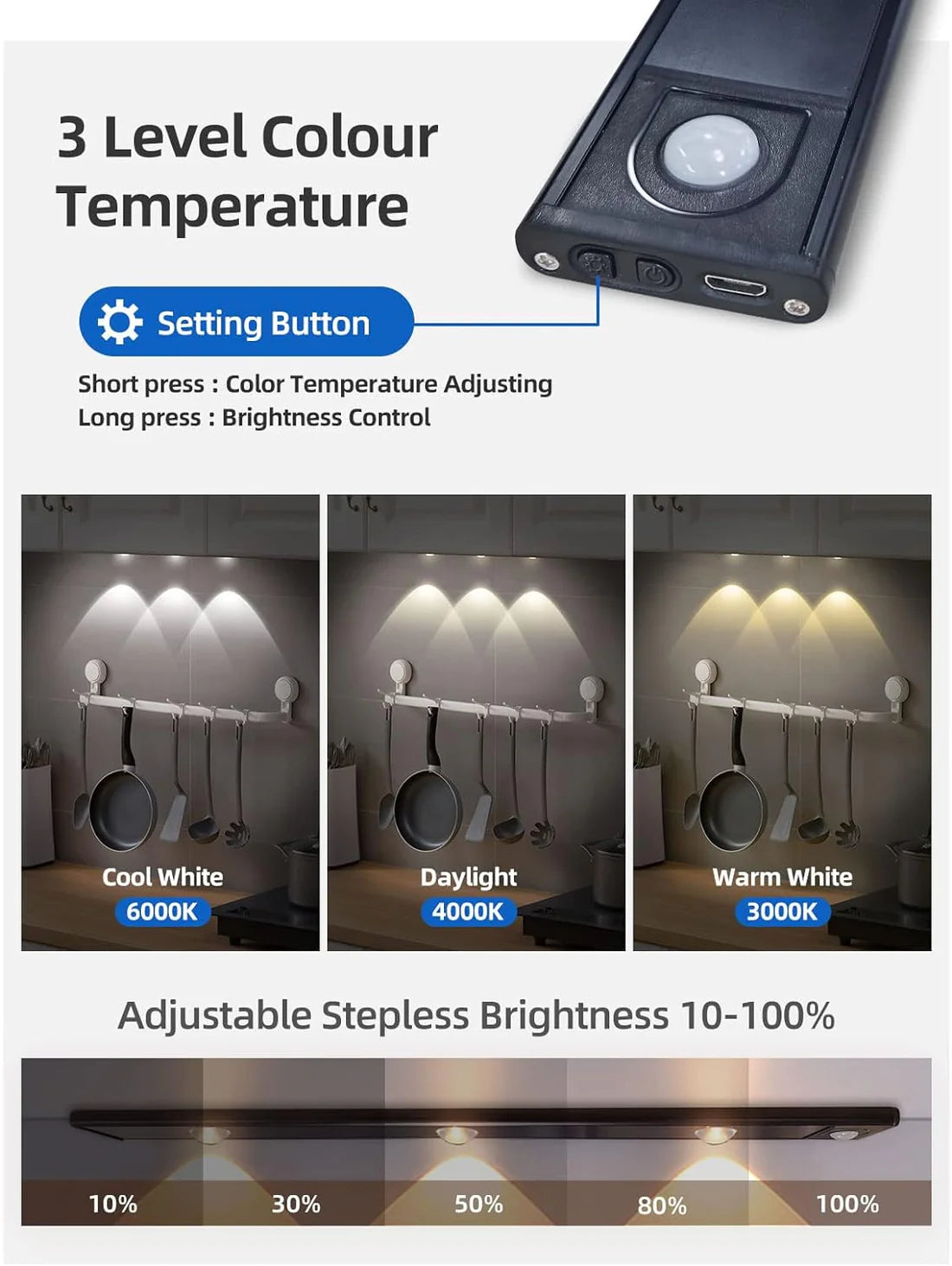 Under The Cabinet Lights : Wireless Motion Sensing Lights