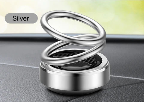 Solar Energy Powered 360 Degree Rotating Double Ring Suspension Air Freshener Perfume