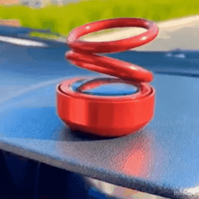 Solar Energy Powered 360 Degree Rotating Double Ring Suspension Air Freshener Perfume