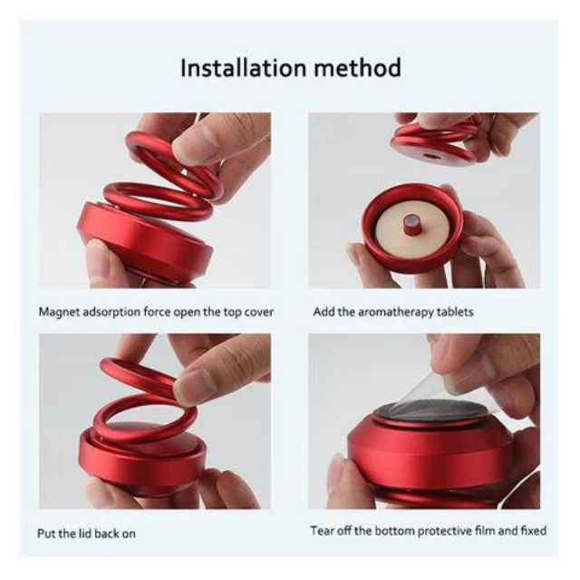 Solar Energy Powered 360 Degree Rotating Double Ring Suspension Air Freshener Perfume