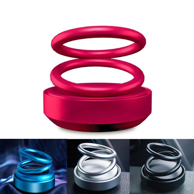 Solar Energy Powered 360 Degree Rotating Double Ring Suspension Air Freshener Perfume