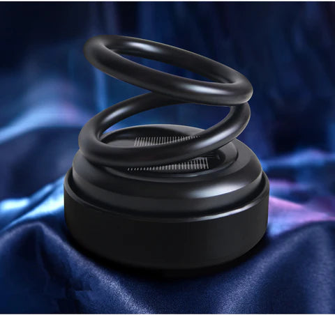 Solar Energy Powered 360 Degree Rotating Double Ring Suspension Air Freshener Perfume