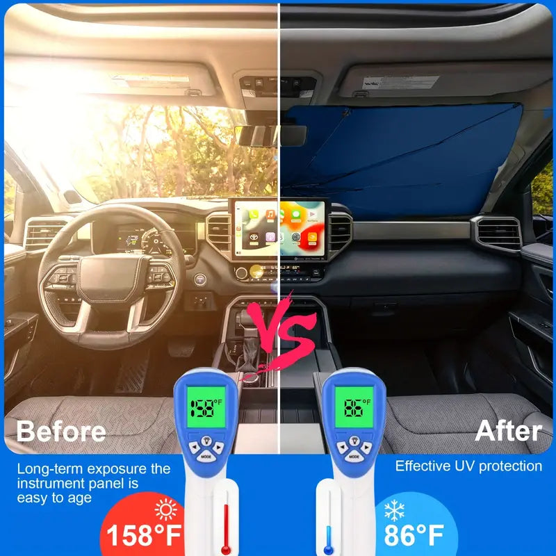 Umbrella Sun Shade for Car Windshield | 2 piece Free Window Sunshade – Stay Cool, Stay Protected!