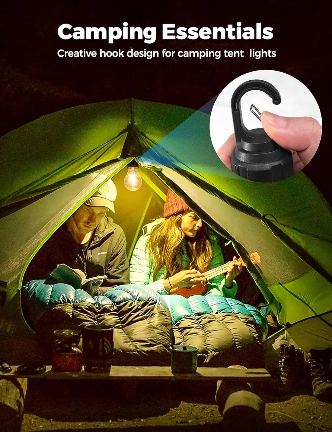 Rechargeable Portable Utility Bulb Light With Hook