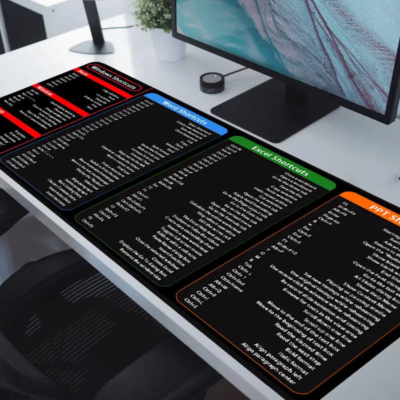 Anti-slip Keyboard Pad with Shortcut Key Patterns (ShortcutSmart Mat)