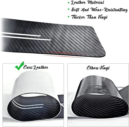 CARBON FIBER LEATHER DOOR SILL PROTECTOR
