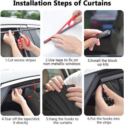 Magnetic Car Side Window Sunshade Curtains | Removable Privacy & Heat Protection