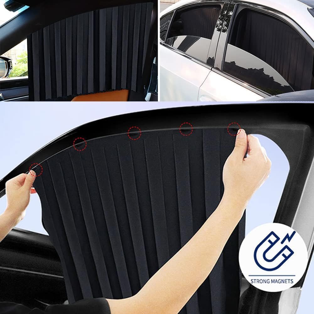Magnetic Car Side Window Sunshade Curtains | Removable Privacy & Heat Protection