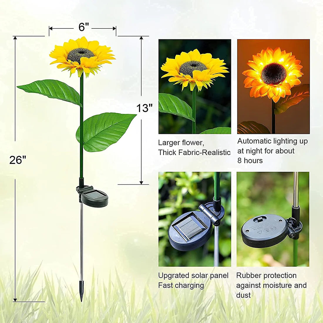 Everlasting Glow-In-The-Dark Solar Sunflower Lights