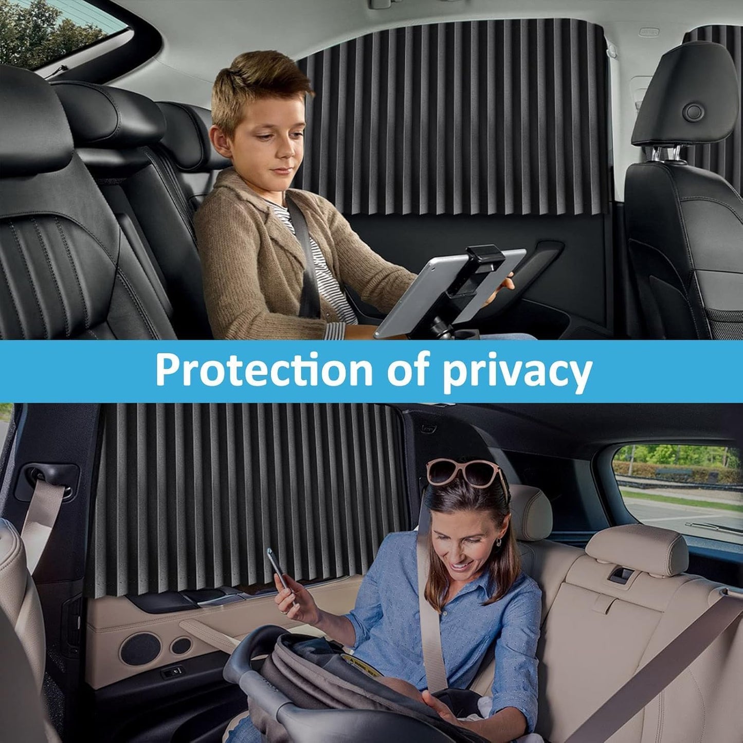 Magnetic Car Side Window Sunshade Curtains | Removable Privacy & Heat Protection