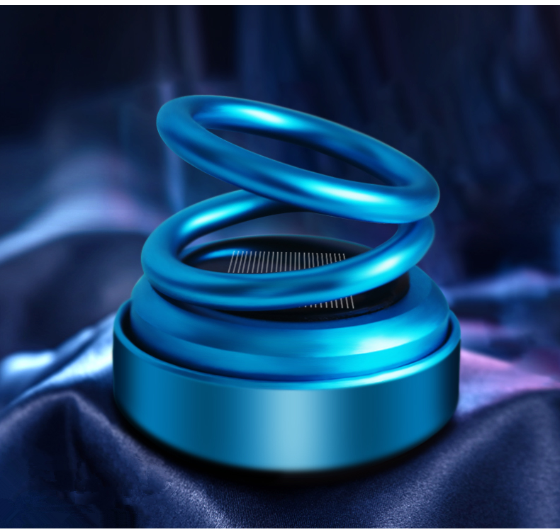 Solar Energy Powered 360 Degree Rotating Double Ring Suspension Air Freshener Perfume