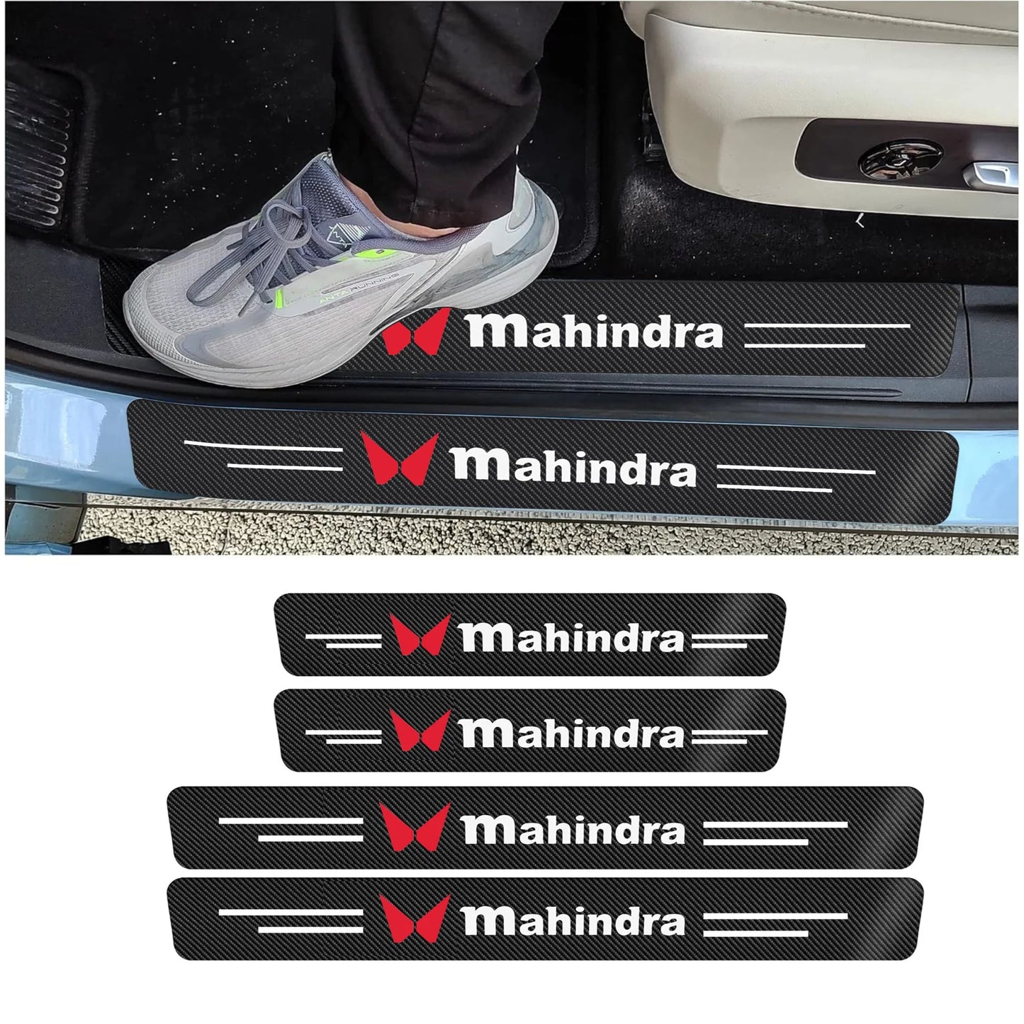 CARBON FIBER LEATHER DOOR SILL PROTECTOR