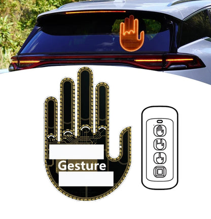 Car Finger Gesture Light with Remote Signs Gesture Light Car Rear Window Lamp