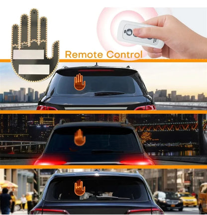 Car Finger Gesture Light with Remote Signs Gesture Light Car Rear Window Lamp