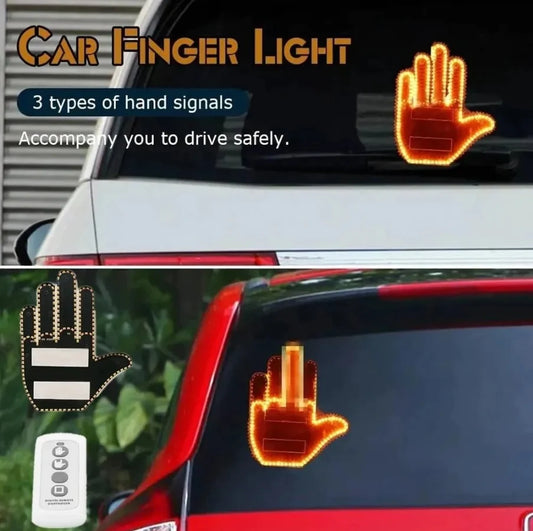 Car Finger Gesture Light with Remote Signs Gesture Light Car Rear Window Lamp