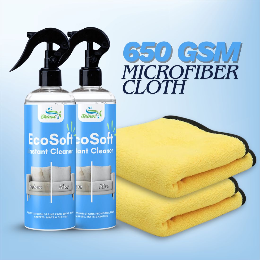 Ecosoft Upholstery Cleaner | 650 GSM Microfiber Cloth