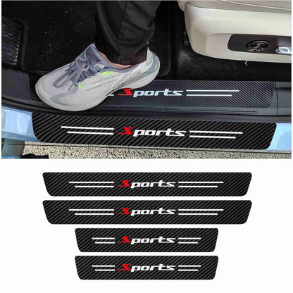 CARBON FIBER LEATHER DOOR SILL PROTECTOR