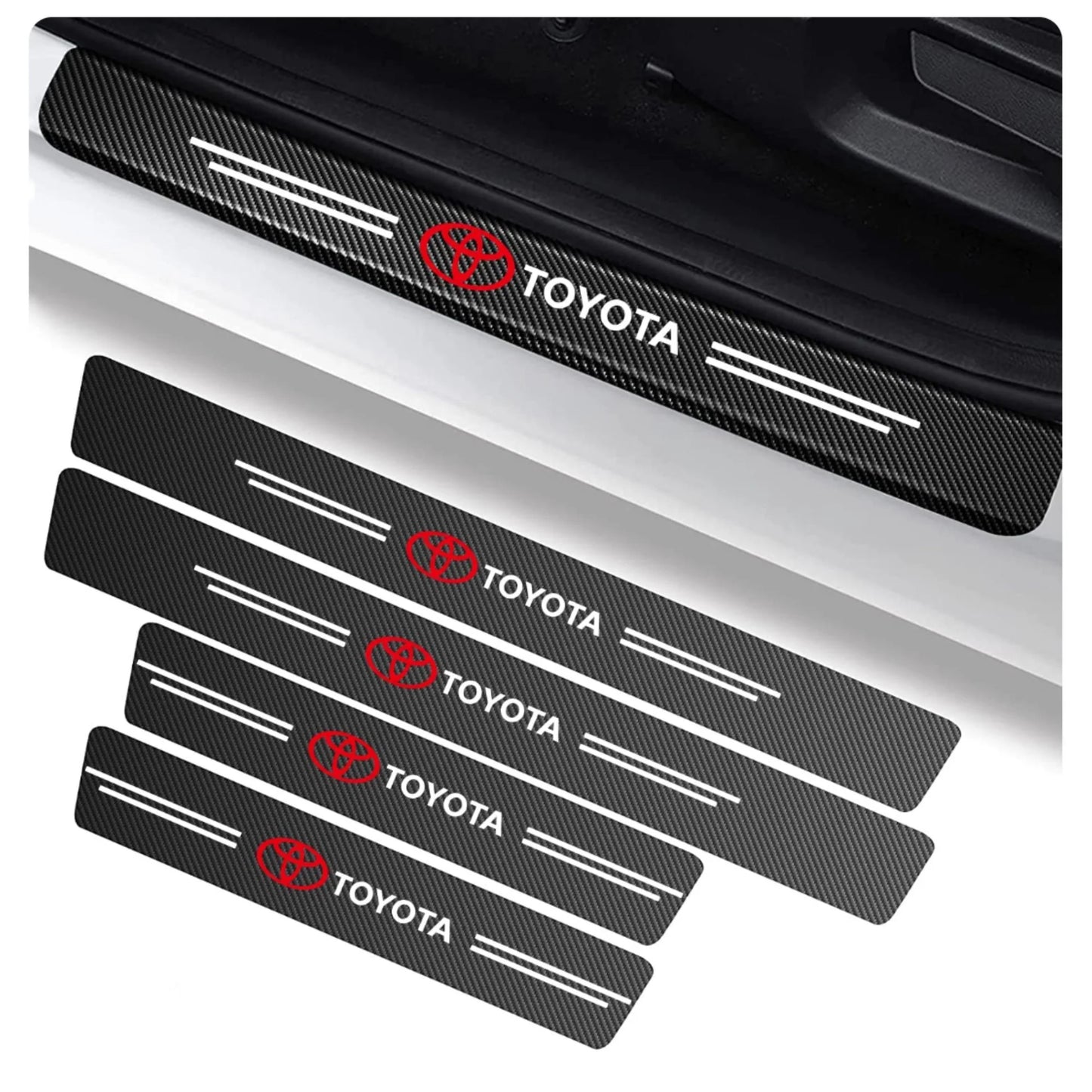 CARBON FIBER LEATHER DOOR SILL PROTECTOR