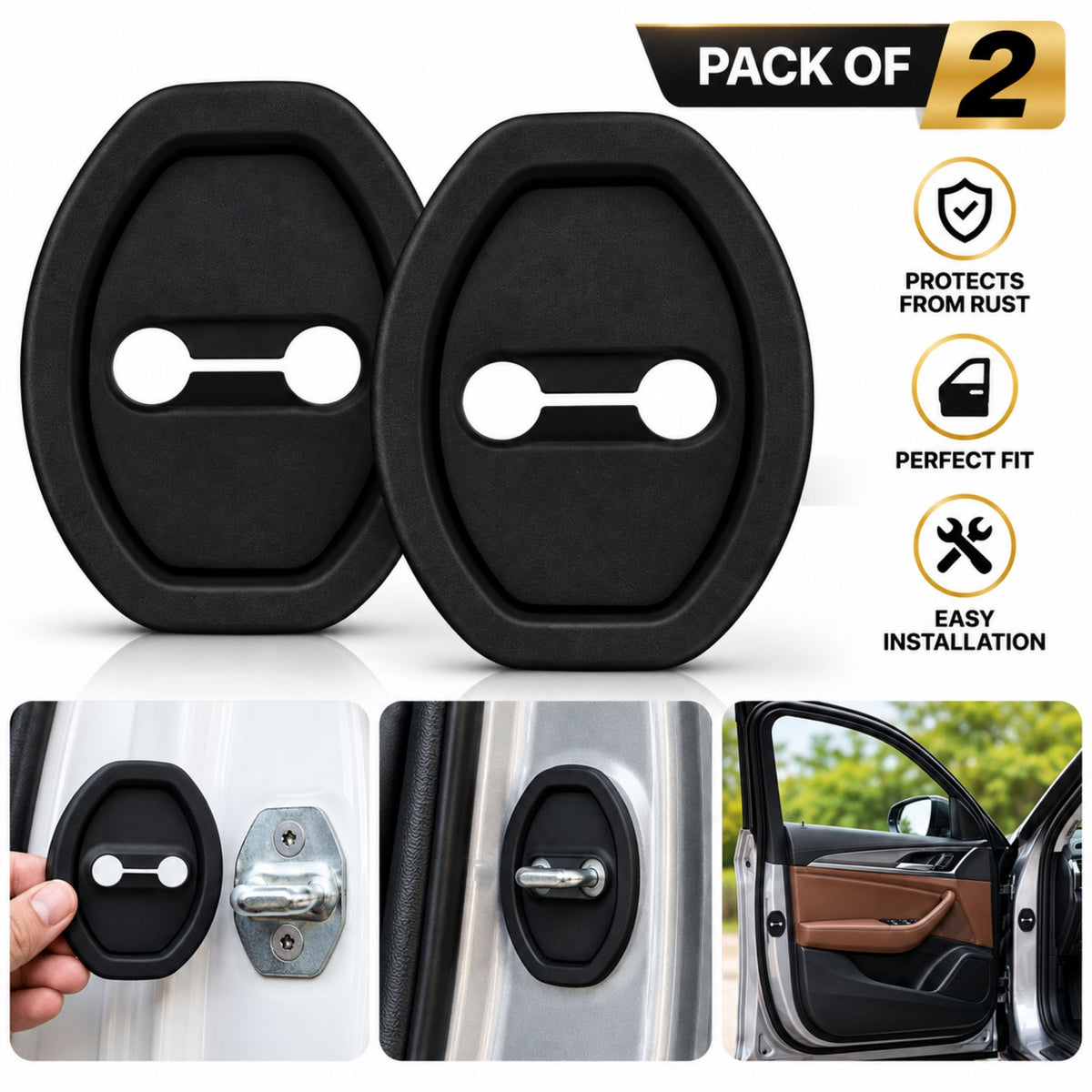 Car Door Noise Reducer & Buffer Pads Rubber For Universal Car Door