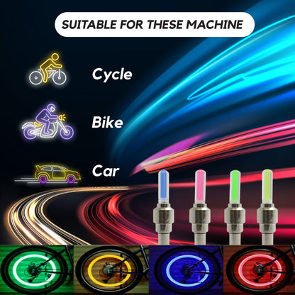 LED Neon Flash Tyre Light for Car and Bike