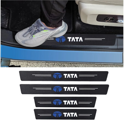 CARBON FIBER LEATHER DOOR SILL PROTECTOR
