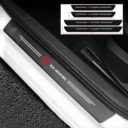 CARBON FIBER LEATHER DOOR SILL PROTECTOR