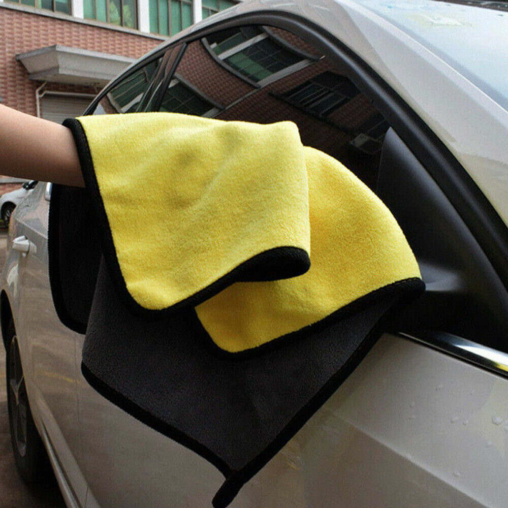 Glamozona microfibre towel wiping car surface