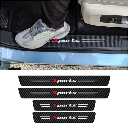 CARBON FIBER LEATHER DOOR SILL PROTECTOR