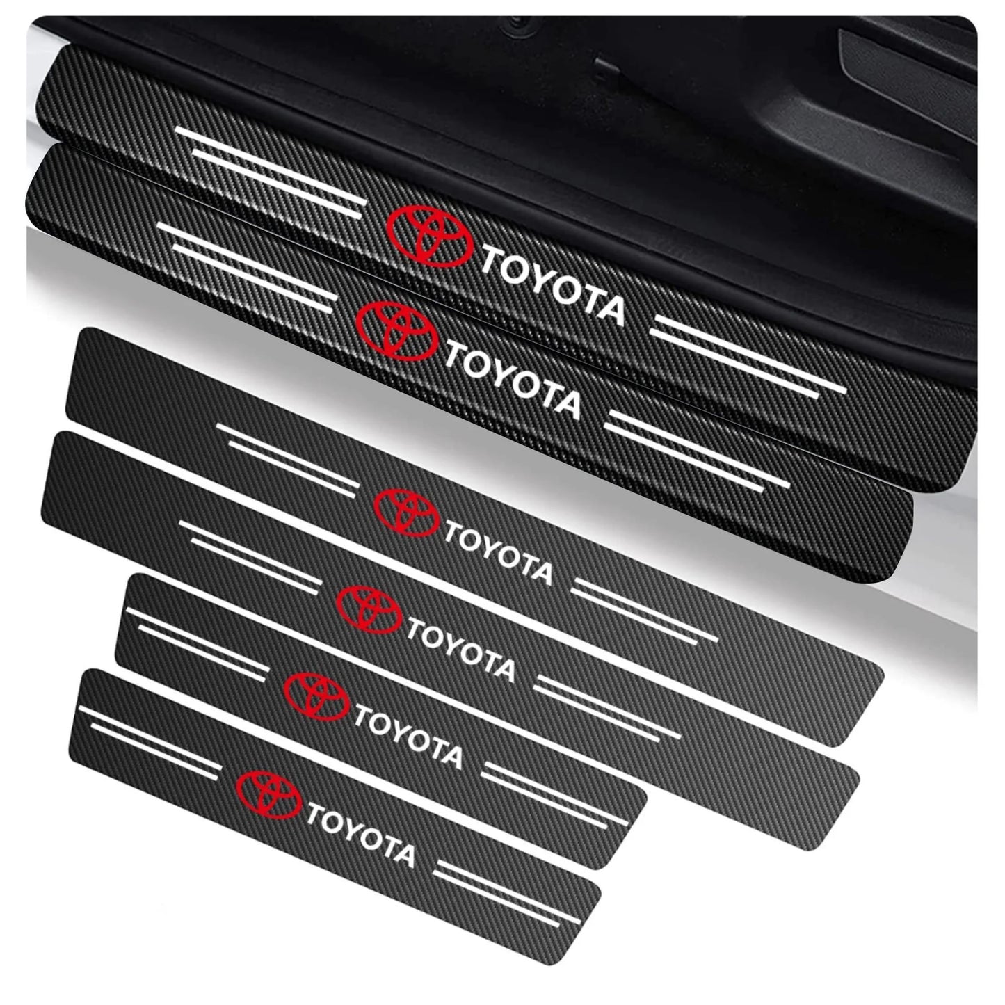 CARBON FIBER LEATHER DOOR SILL PROTECTOR