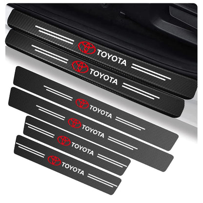 CARBON FIBER LEATHER DOOR SILL PROTECTOR